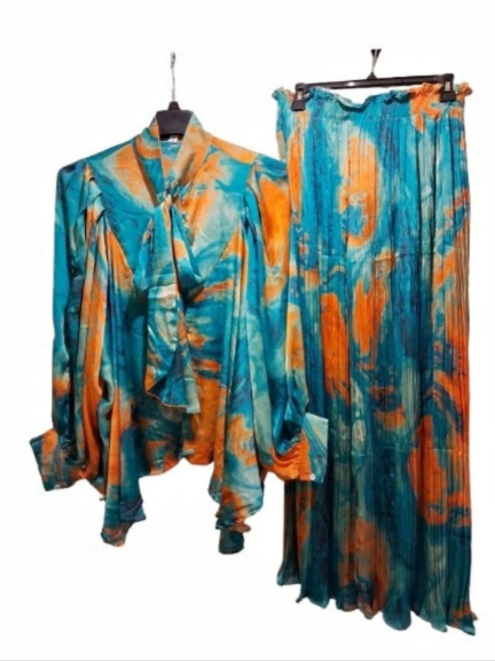 Abstract Print Blouse & Wide Leg Pants NWT